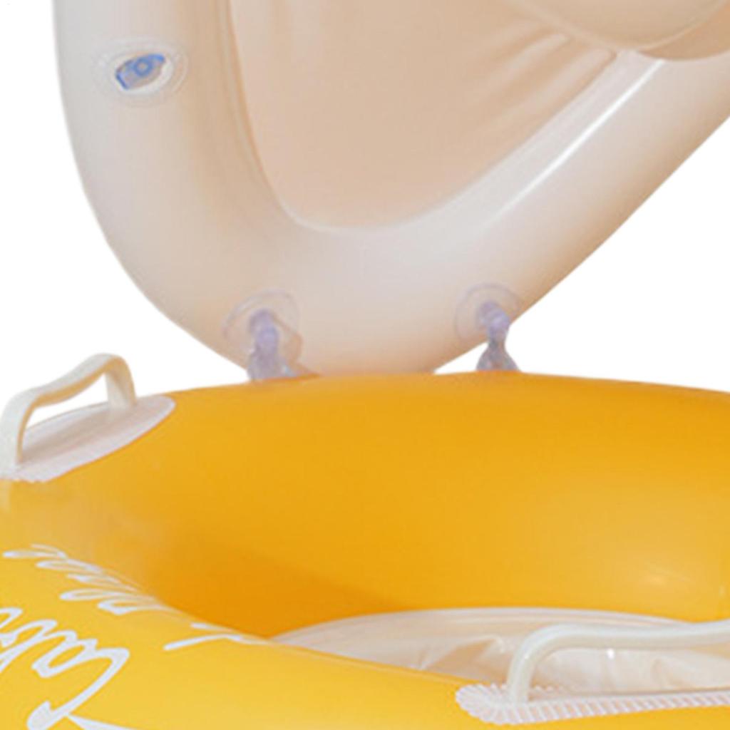 Baby Swim Ring with Sunshade Retro Children's Swim Ring Pool Floats Kids Inflatable Swim Ring Seat with Canopy Swimming Floats