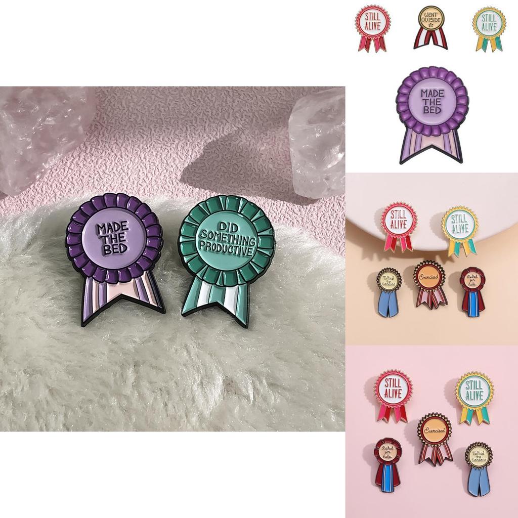 Creative Colorful Cartoon Medal Alloy Brooch Cute Animal And Letter Design Pins
