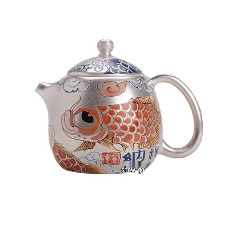 Cha Xun Auspicious Dragon Gilt Silver Teapot