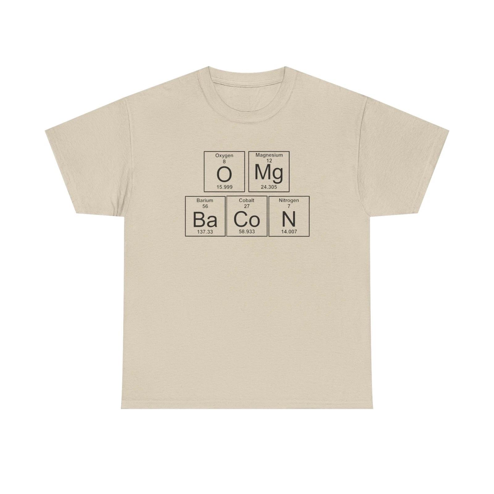 Funny OMG Bacon Chemistry Tee, Unisex Cotton Shirt, Foodies, Bacon [...] M