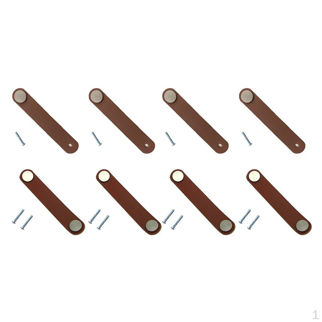 

8pcs Wine Cabinet Wooden Box Pulls Handles Leather Replacement Handle
