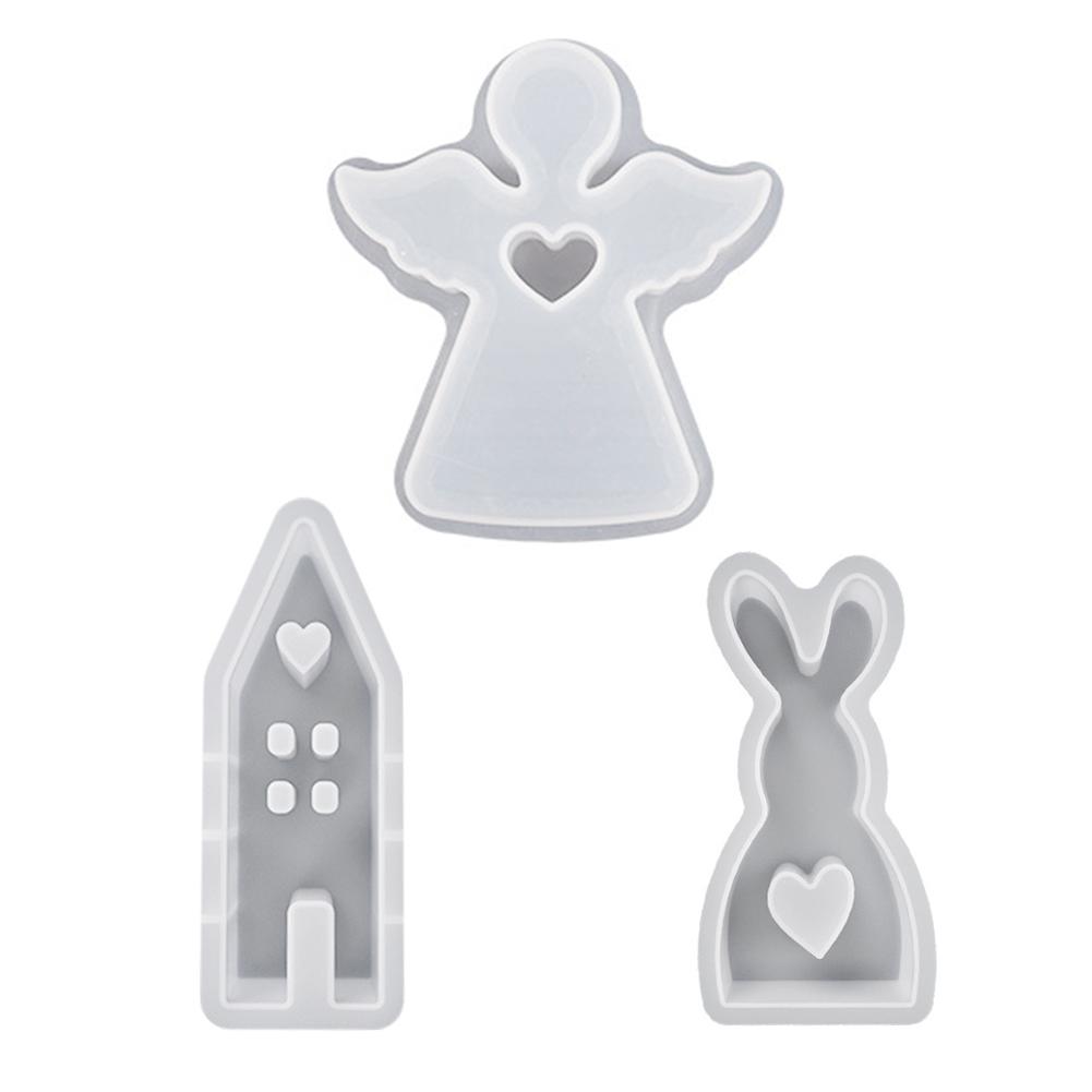 Easter Rabbit Chocolate Mould Multifunction House Rabbit Angel Mould DIY House Resin Mould Heat & Cold Resistant DIY Crafts