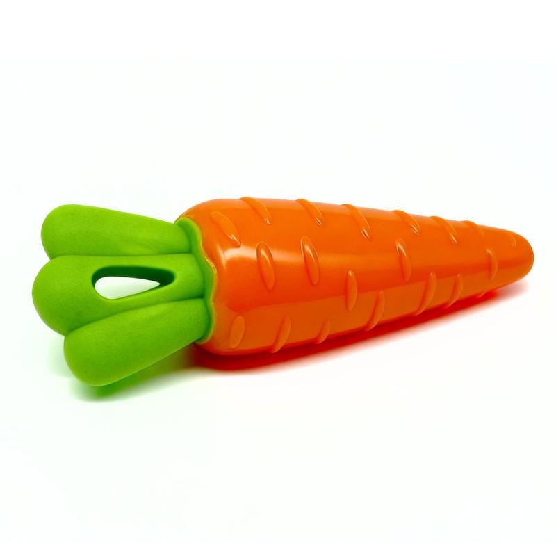 Dog Carrot Toy - Rubber Floating, Teething, Bite-Resistant, Soft, and Sound-Simulating Toy for Dental Cleaning