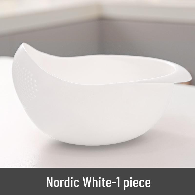 Rice Washing Sieve and Drain Basket - Fine Mesh, Non-Leak, Multi-Purpose Basin for Kitchen and Household Use