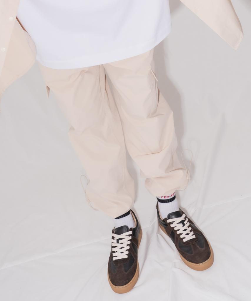 Deomail Ml C/P Wide String Jogger Cargo Pants [Cream Beige]
