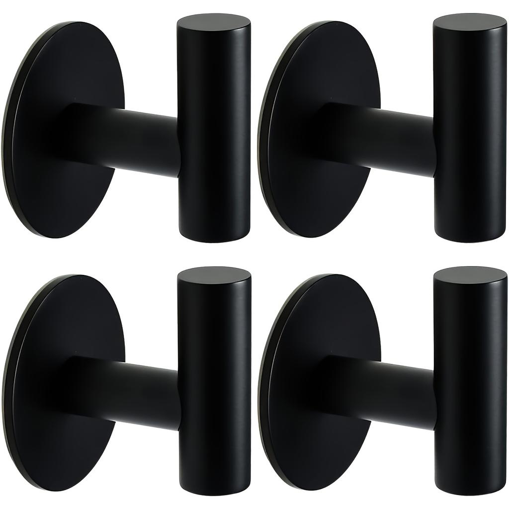 No-Drill Fashion Wall Hook Set Of 4, Simple Style, Suitable For Kitchen, Bathroom And Clothing Storage Easy-To-Install Wall Hooks Bathroom