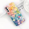 Colorful flower pattern silver plated glass phone case suitable for Samsung GalaxyS26 S25 S24 S22 S21 S20FE/Ultra/Plus anti drop