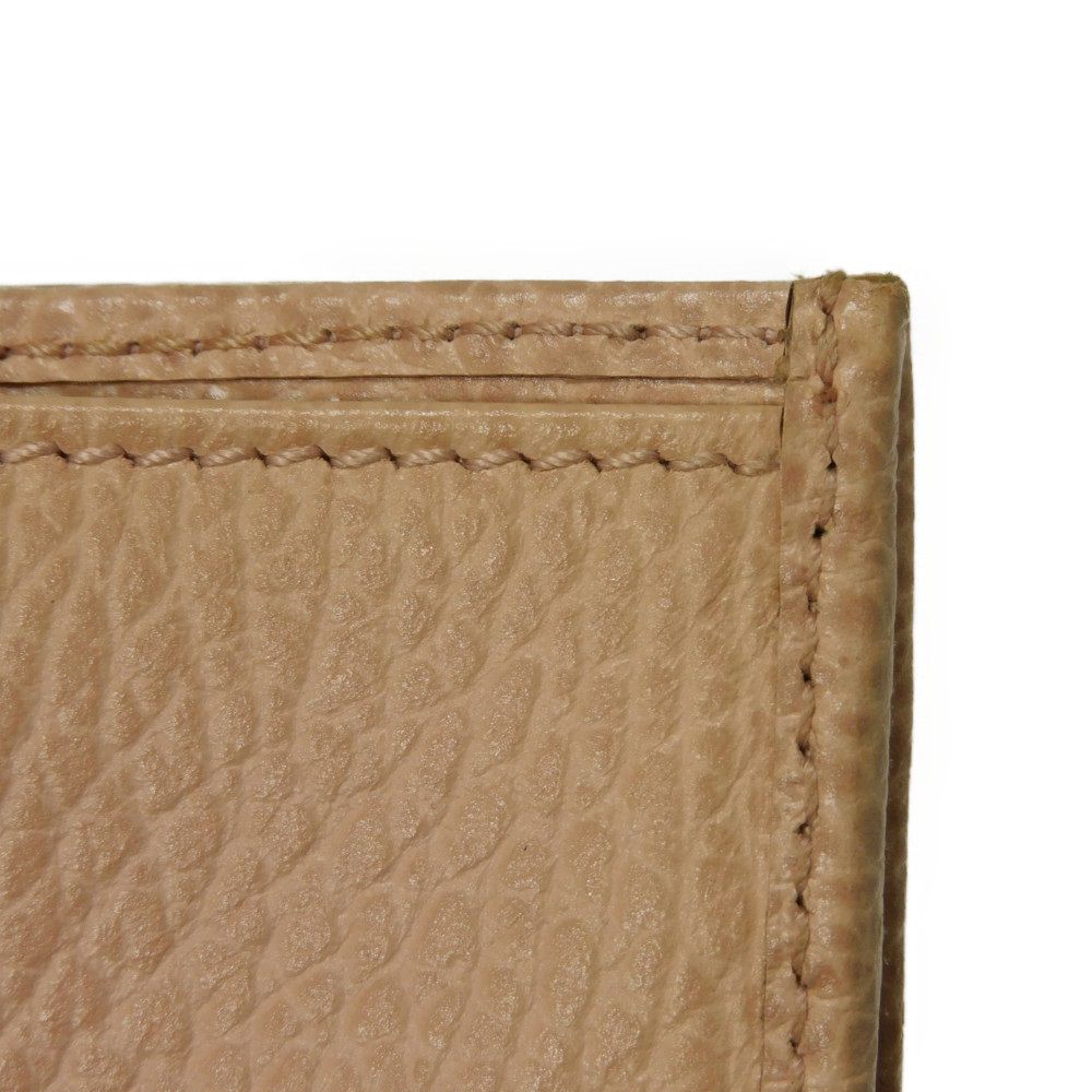 Used GG Marmont Double G Compact Wallet (9539), 735212, 7942, Calfskin Billfold Card Case and Coin Purse, Pink Beige,