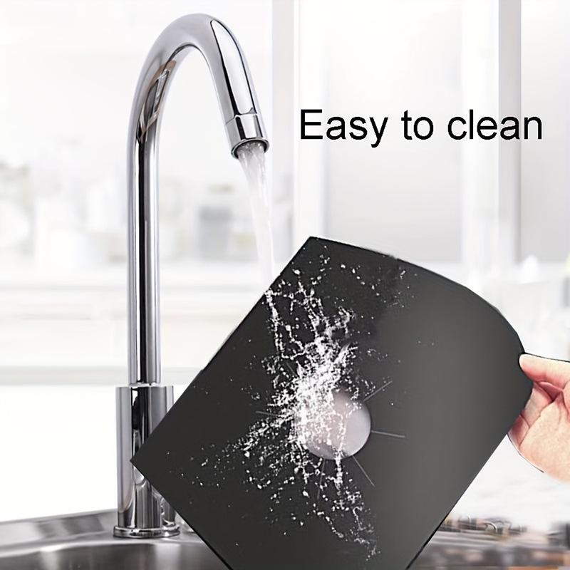 27x27cm Teflon 4-Piece Gas Stove Protective Mats - Oil & Stain-Proof Kitchen Supplies