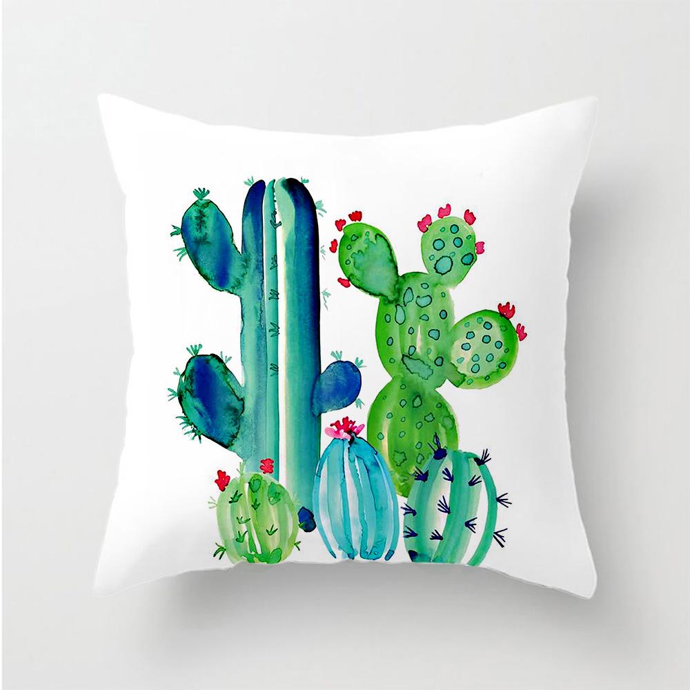 Cactus Succulents Print Pattern Cushion Cover Home Living Room Sofa Decoration Square Pillow Pillow Cover