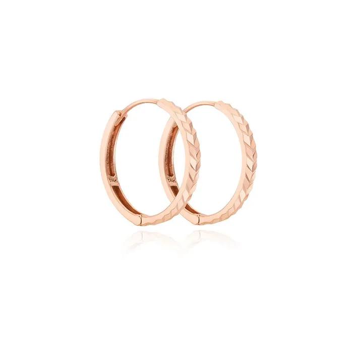 14K Pink Gold Wavelet Loop Pattern Earrings TETK4P02729M