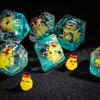 Cusdie Dadi Animali DnD Carini Resina 7 Pezzi Vari D4 D6 D8 D10 D% D12 D20 Set di Dadi Poliedrici per Giochi di Ruolo D&D Giochi da Tavolo