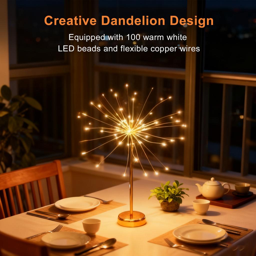 Mini Table Starburst Lights USB/Battery Christmas LED Star Light LED Twinkle Table Light for Home Party & Holiday