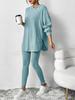 2025 Autumn and Winter Women's Pit Loose Hooded Long Sleeve Casual Pants Threaded Suit