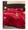 Plush Coral Fleece Winter Bedding Set: Thickened Velvet Duvet Cover, Flannel Bed Sheet, and Pillowcases