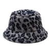 2024New Winter Bucket-Hats Fluffy Fur Men Women Panama Hat Fashion Warm Fisherman Cap Letter Rainbow Houndstooth Leopard Printed