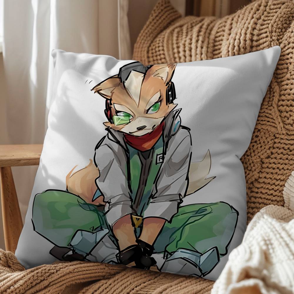 Cute Zoo Fox Game McCloud Pillow Case Office Cushions Suitable For Sofa Car Bedroom Decorative Cushion Cover