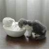 Ceramic Pet Water Fountain Portable Replacement Automatic Flower Shape Solid Color Pets Waterer Dispenser EU Plug