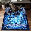 1PC Custom Name Blue Dragon Lotus Fantasy Theme Floor Mat Ideal for Living Room, Game Rooms, Office, Bedroom,Floor Mat Playful Design