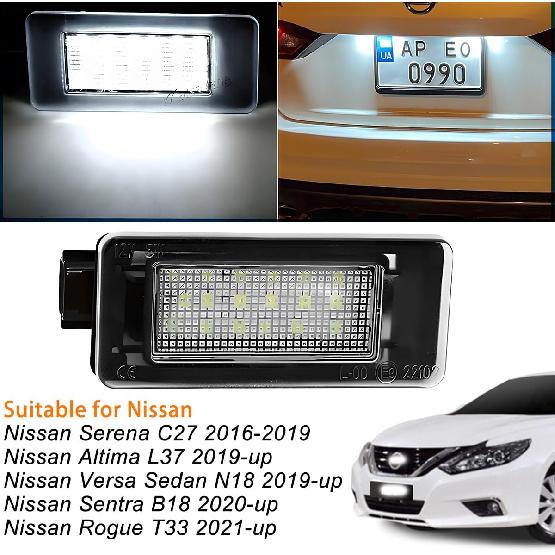 HZEL Car LED License Plate Light, 2PCS Vehicle Rear Tag Lamp Assembly, Automotive Tail Xenon Tag Lighting Kit Replacement Accessories Compatible With