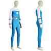 Fantastischen Vier: Blaues Flammenmuster Superheldenkostüm, Cosplay-Jumpsuit für neuen Filmcharakter, Halloween-Bodysuit für Erwachsene, Fabrikquelle