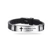 Cross Bible Christian Men Bracelet Adjustable Length Silicone Bangles Wristband Scripture Love Never Fails Male Jewelry