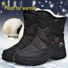 Men's Fleece-Lined Non-Slip Winter Boots: Warm, Waterproof, Mid-Calf Snow Boots with Thick Soles.