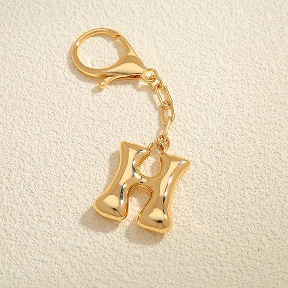 26 Alphabet Keychain: 18K Gold-Plated Pendant - Elegant Niche Design