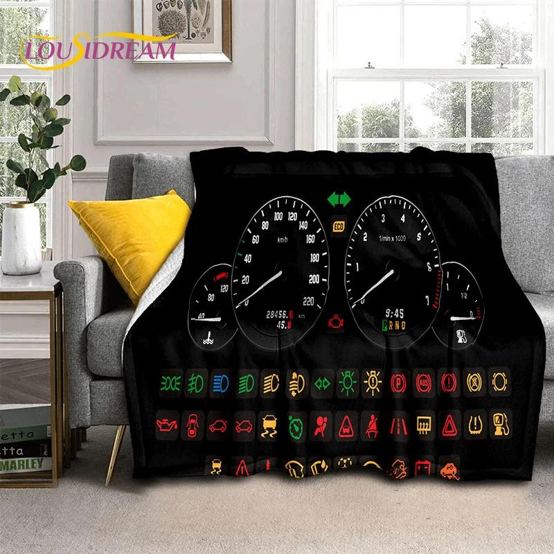 3D Car Dashboard Machine Control Screen Racing Soft Flannel Blanket for Beds Bedroom Sofa,Throw Blanket for Outdoor Leisure Nap