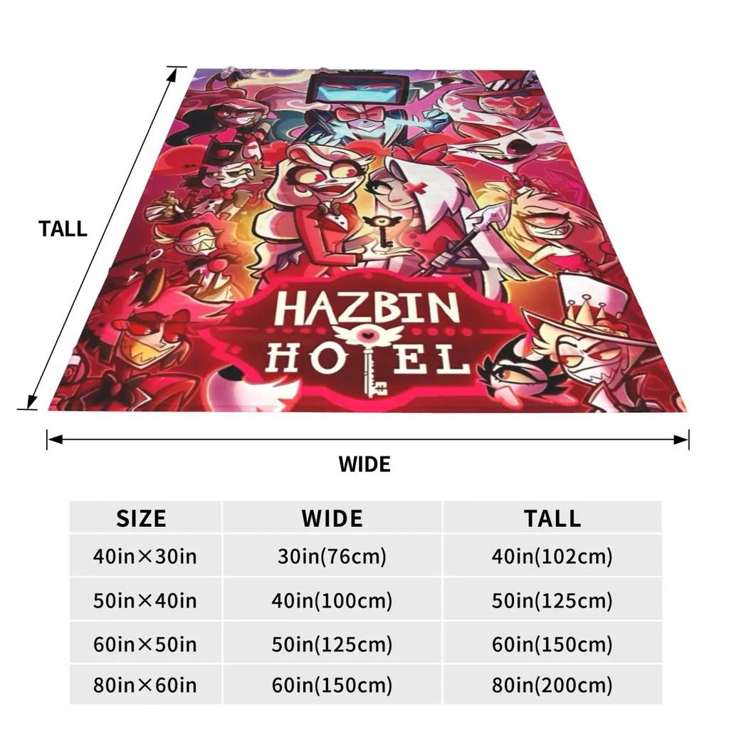 VOX H-Hazbin Hotel Alastor Gioco Coperta Calda Morbida Viaggio Ufficio Peluche Biancheria da Letto Plaid Soffice Divano Letto Flanella Copriletto