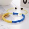 Ukrainian Flag Handcrafted Beaded Bracelets With Adjustable Rope For Travel Gifts