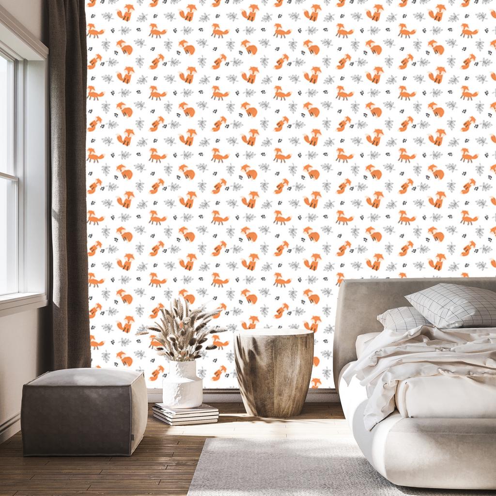 Fox White Wallpaper for Living Room and Bedroom 50x1000