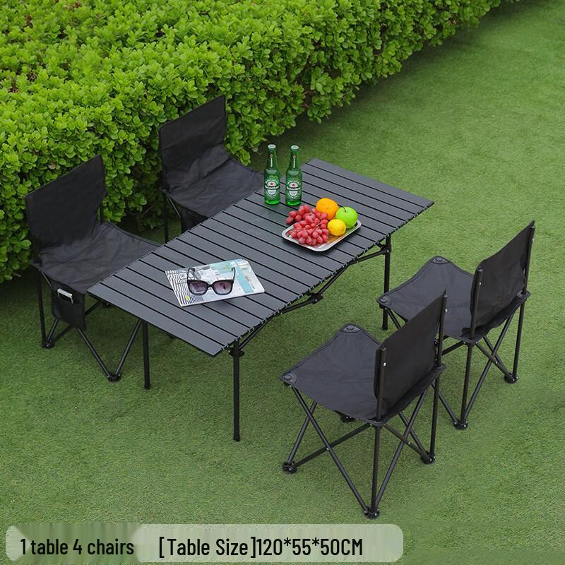 Outdoor Folding Roll-Top Camping Table Set