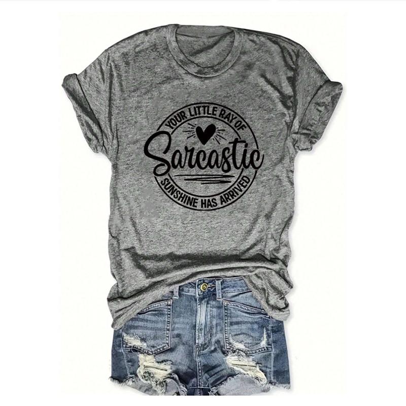 

Модная женская креативная футболка с круглым буквенным принтом, забавная повседневная футболка с круглым вырезом и короткими рукавами, летняя женская футболка 8XL
