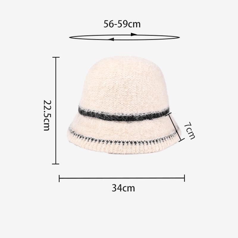 Autumn Winter Knitted Fisherman Hat Women's Bucket Hat