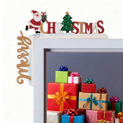 Christmas Door Frame Decorations, Door Corner Wooden Handicrafts, Hanging Ornaments and Creative Products