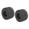 2Pcs RC Rear Twin Tire Wheel Tyre 55mm Dia Fit for WPL D12 1 10 Remote Control TruckBlack