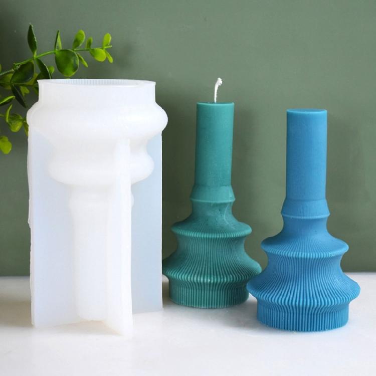 Striped Candle Holder Silicone Mold Epoxy Resin Candle Mould Home Decor Handmade