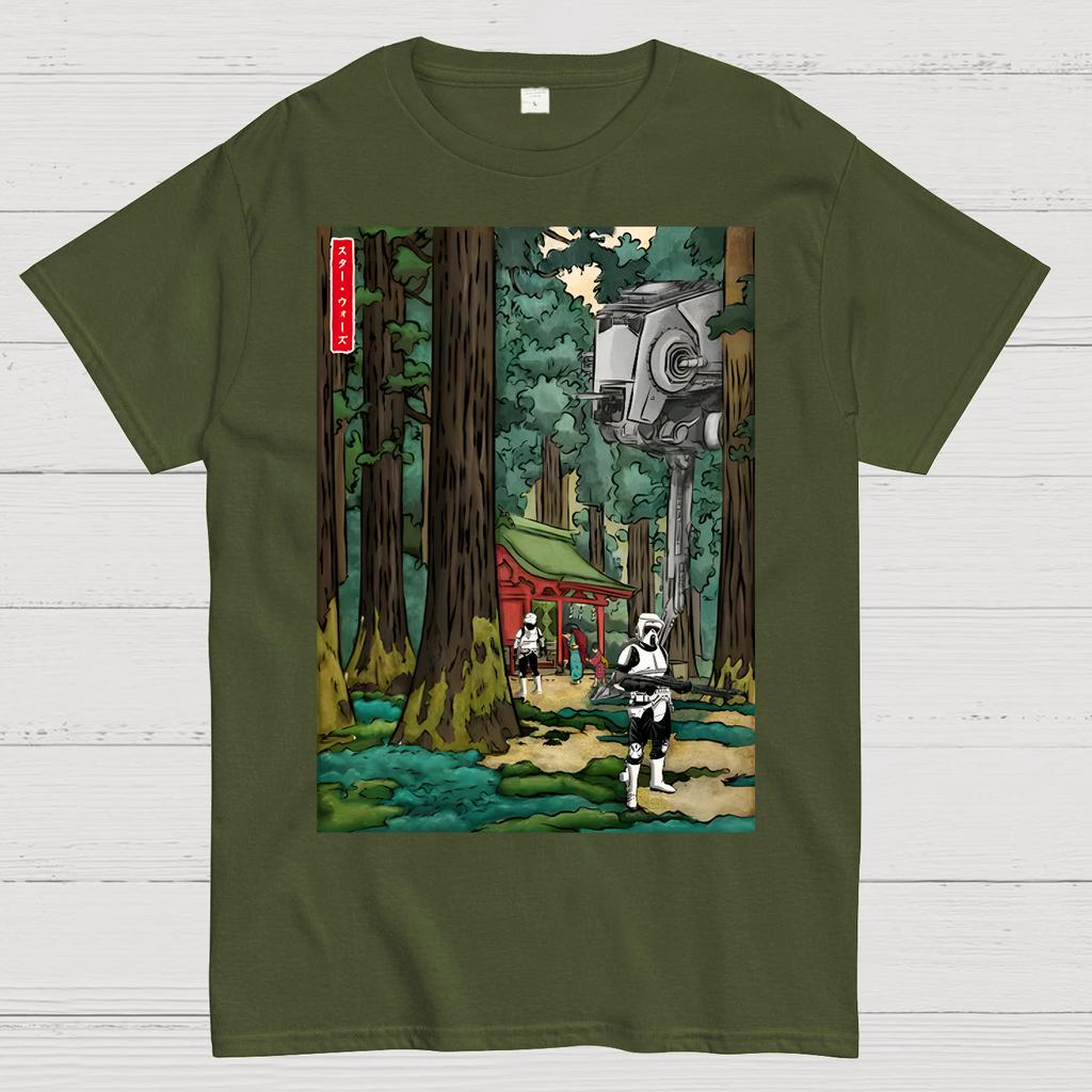 Galactic Empire in japanese forest Cotton Summer Casual Cool Loose T-Shirt
