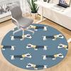 1pc Bull Terrier Pattern Office Round Area Rug, Under Office Chairs Bedroom Living Room Home Decor, Room Deco