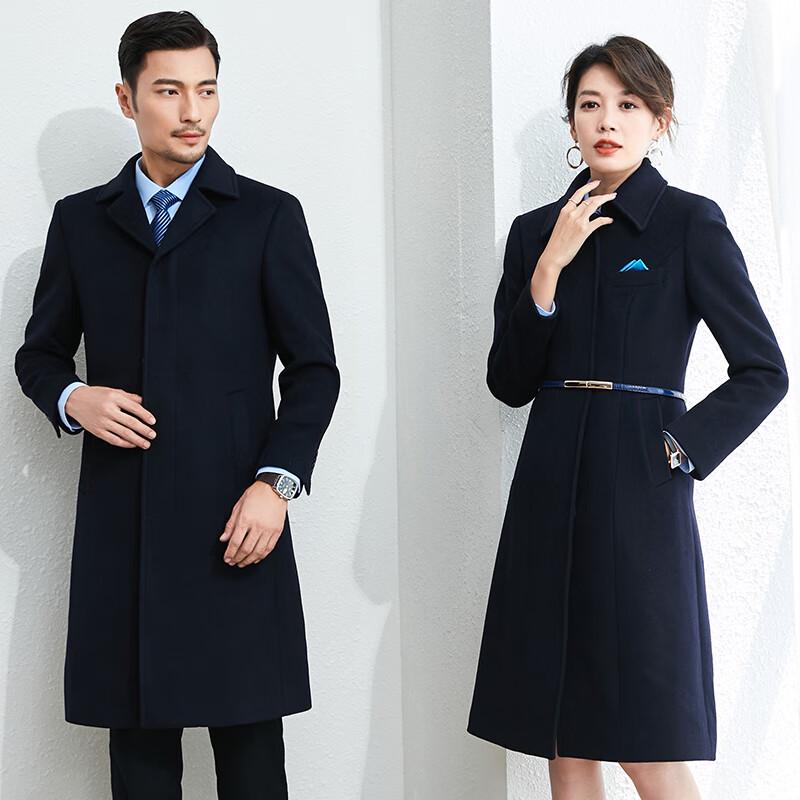 Toluoman Unisex 50% Wool Mid-Length Overcoat