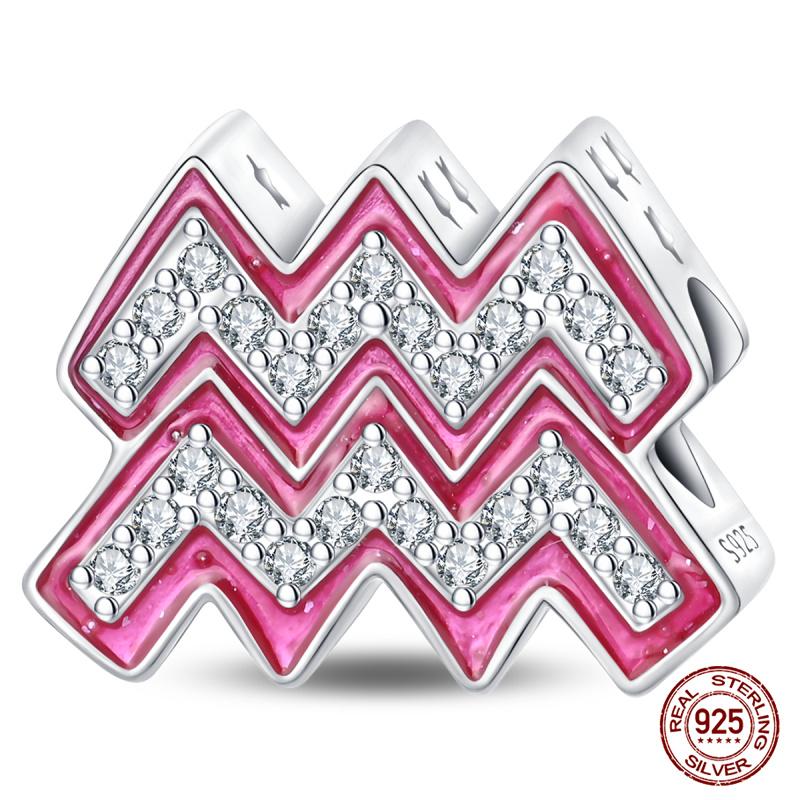 Original Charms Copper Lucky 12 Constellations Charm Beads Fit 3Mm Original Bracelet Women Diy Fine Jewelry Gift New In