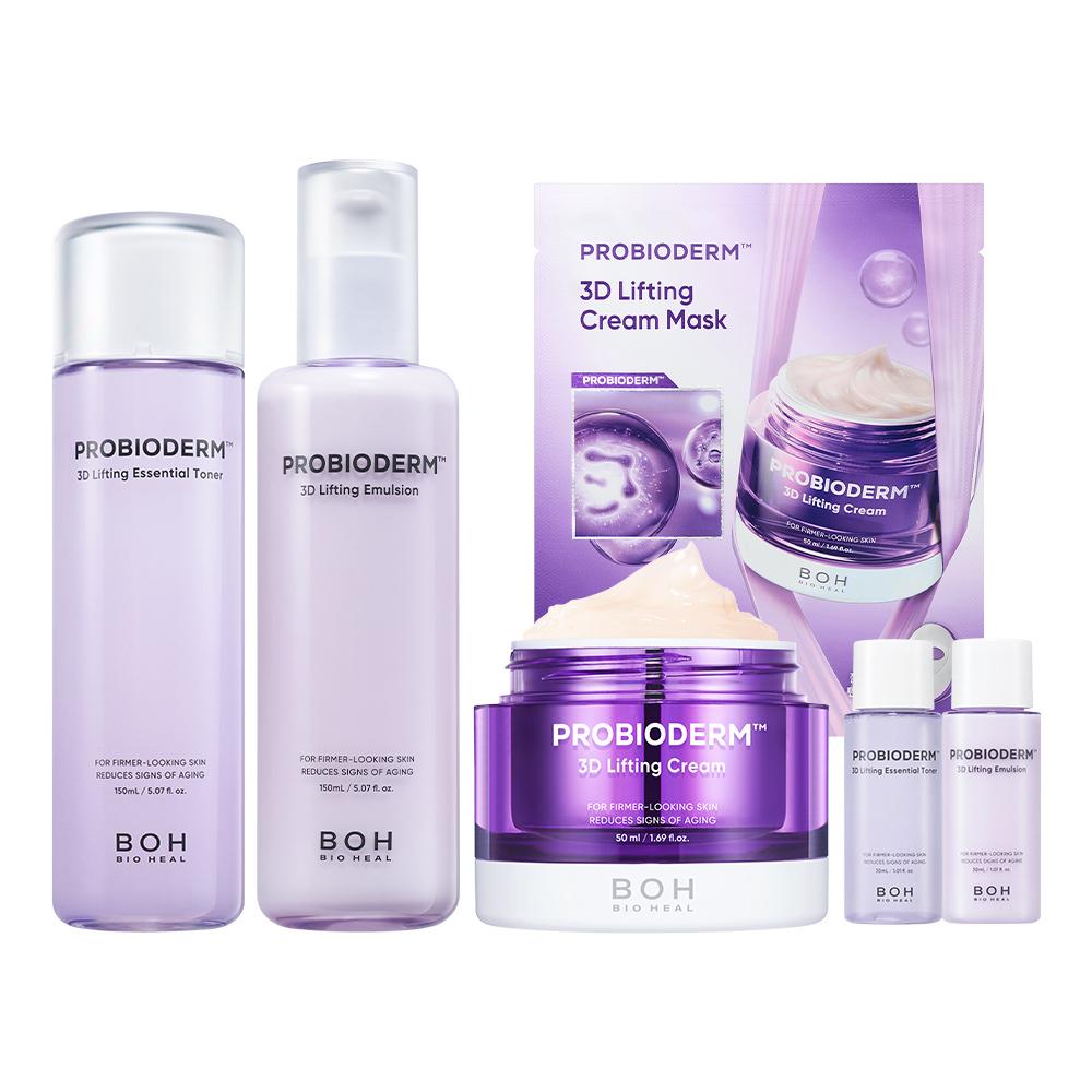 BiohealBo [february All Young Pick  Gift] Bioheal Bo Probioderm 3d Lifting Skin Care 3 Types Plan  Toner+emulsion+3d Lifting Cream 