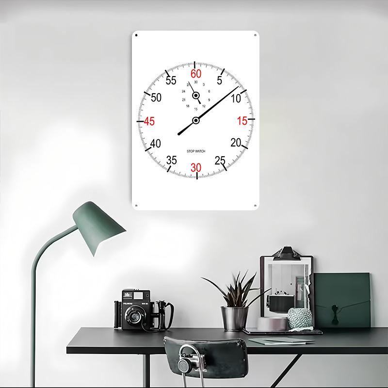 Stop Watch Face Printed Poster Customized Wall Art Retro Vintage Metal Tin Signs for Home Living Room Decoration Gaming House