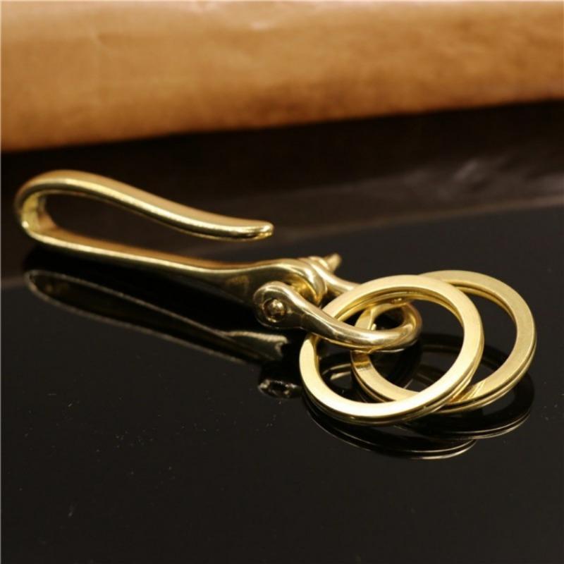 2Pcs U-shaped Hook Buckle Brass Horseshoe Buckle Chain Hook Buckle Car Key Chain Pendant