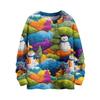 Women's Fashion Casual Long Sleeve Christmas Printed Round Neck Knitted Top