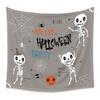 American Halloween Printed Tapestry Horrible Cartoon Pattern Hanging Cloth for Living Room Pumpkin Bat Wall Carpet Decoration
