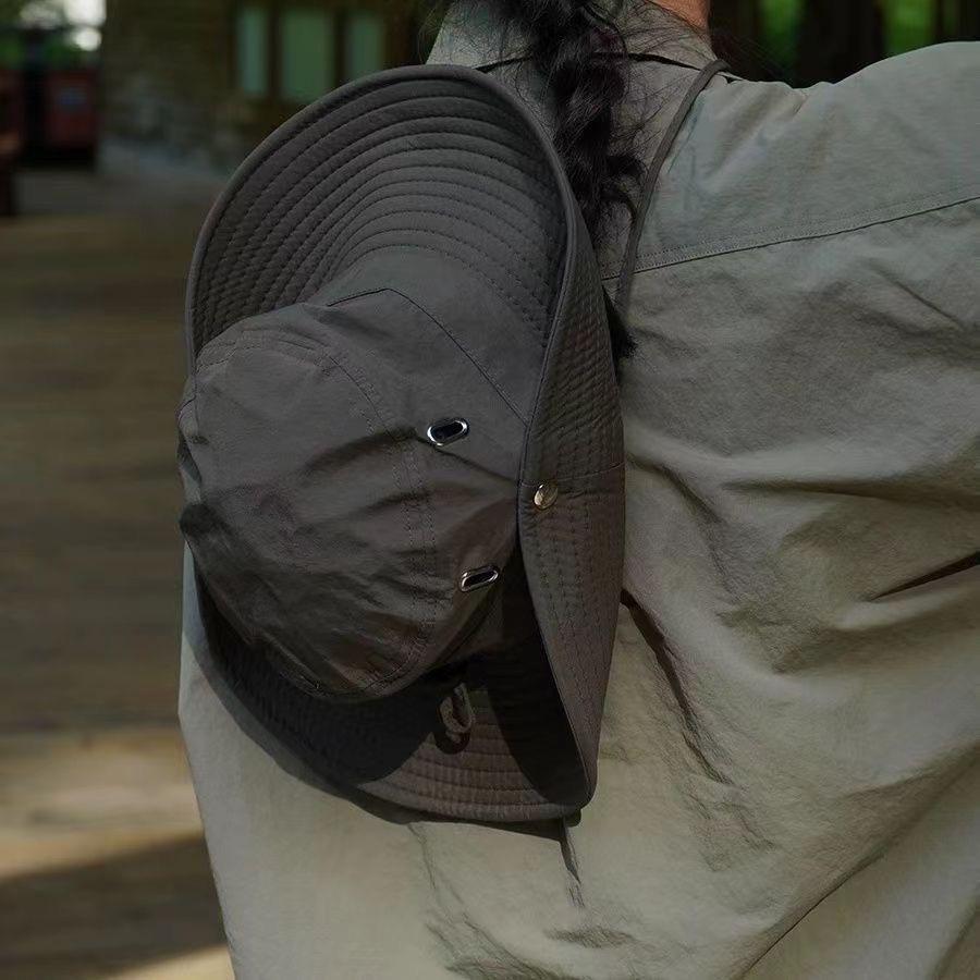 Womens Outdoor Sun Hat Summer UV Protection Bucket Safari Wide Brim Fisherman Cap Cowboy Men Fishing Hiking Beach Hats