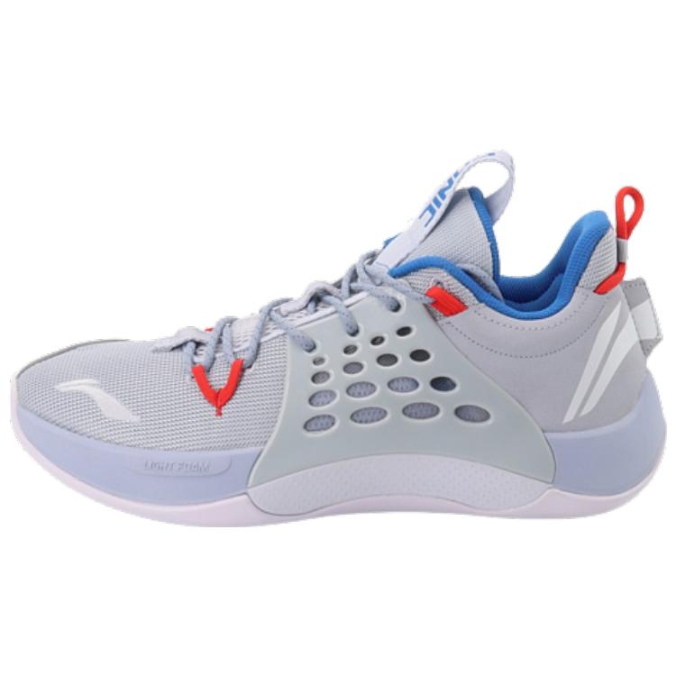 

LiNing SONIC 7 Low Противоскользящие Износостойкие Низкие Баскетбольные Кроссовки Синий Белый 44