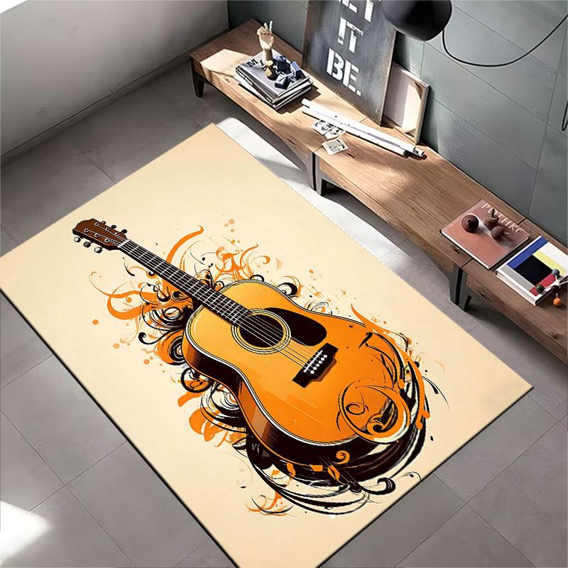 Abstract Guitar Art Design Carpet suitable as a non-slip mat for the living room or bedroom sofa